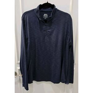 Slazenger Long‎ Sleeve 1/4 Zip Shirt Golf Size Mens XXL, Heathered Navy